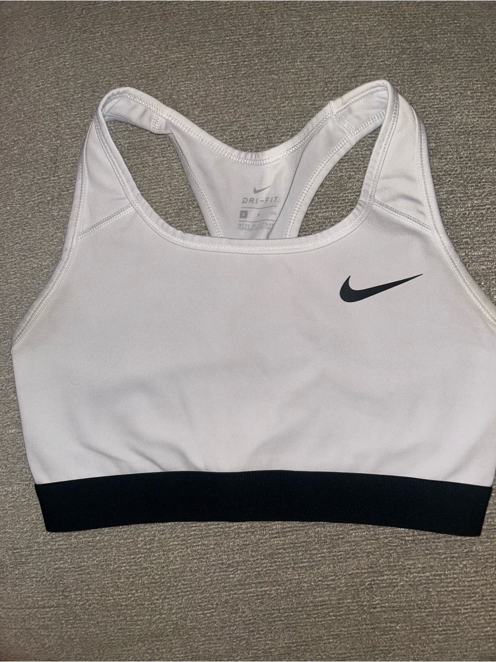 Nike White and Black Kids Dri-FIT Racerback Crop Top